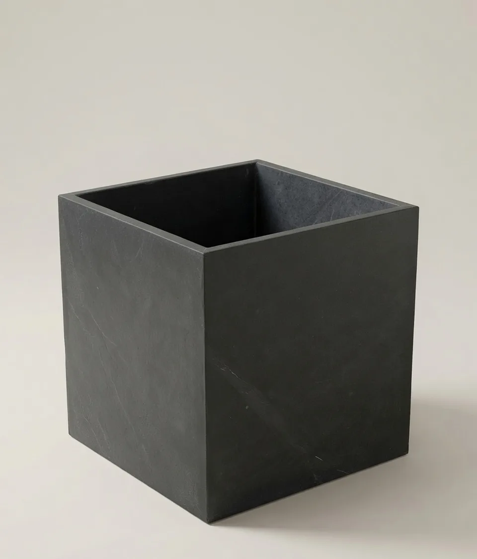 Pot cube en ardoise sciée